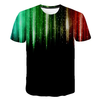 3-D geometrinis dryžuotas vyriški T-shirt, 3-D spausdinami juoda T-shirt, savaiminio animacinis T-marškinėliai, trumpomis rankovėmis Gatvės T-shirt, 6-xl