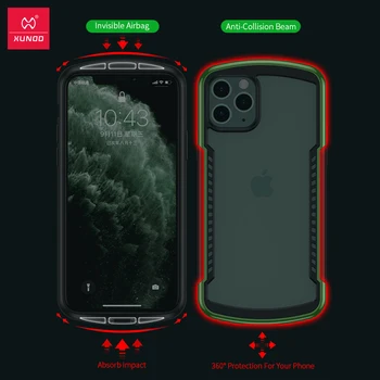 Xundd Apsaugos Atveju iPhone, 11 Pro Max Shookproof Skaidrus Bamperis Matinis Atveju-Su oro Pagalvė Orui Ventiliacijos Žaidimas Atveju