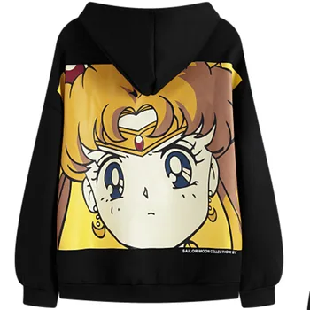 Rudenį Viršyti Gaisro Sailor Moon Palaidinukė Negabaritinių Hoodies Moterų Harajuku Riverdale Svetimas Dalykų Streetwear Kawaii Drabužiai