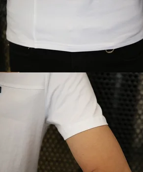Trumpas rankovės marškinėliai apvalios apykaklės pusė rankovės baltus marškinėlius jaunimo vyrų gražus kailis grynos spalvos M-3XL