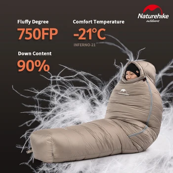 Naturehike -21℃ Mumija Šiltas miegmaišis Žąsų Žemyn 750FP Sustorėjimas Žiemos miegmaišį Pėsčiųjų Vandeniui Šilumos Laipiojimo Serija