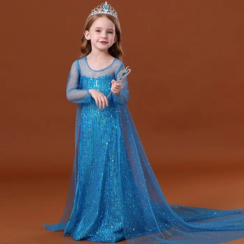 PrincessGirl Suknelė Šalis Kostiumas Suknelė Išgalvotas Kūdikių Dress Blue China Gimtadienio Vasaros Drabužių Vaikams Drabužių