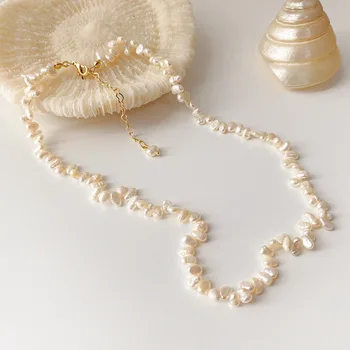 Korėjos Elegantiškas Vėrinys Gėlavandenių Perlų Širdies Choker Papuošalai Moterims, Merginoms Šalis Vestuvių Grandinės Karoliai Bijoux Colares
