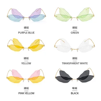 Mados Taškus Dragonfly Sparno Akiniai nuo saulės Moterims, vyrams 2020 tendencijos produktų geltona žalia aišku, karamelinį spalvų oculos de sol feminino