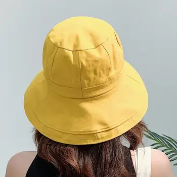 Vientisos spalvos Medvilnės saulės, Skrybėlės moterims, Platus Kraštų Bob bžūp Atsitiktinis moterų Žvejybos kepurės mergina medvilnės Kibiro kepurę Lady Žvejys skrybėlę