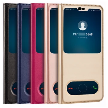 Odos Padengti Telefono Flip Case For Huawei Honor 8X Mėgautis Max Honor8X Honor8 X V10 Peržiūrėti 10 Lite atsparus smūgiams Atveju Aiškiai Matyti Langą
