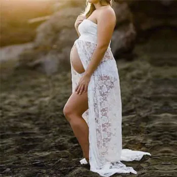 Motinystės Fotografija Suknelė Rekvizitai Nėrinių Tampri, Nėštumas Ilgas Motinystės Moterų Suknelė Už Nuotrauką Šaudyti Stebėjimo Suknelės