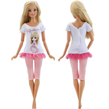 5 Vnt / Set Rankų Darbo Mišraus Stiliaus Apranga Mielas Palaidinė Marškinėliai Mini Suknelė, Antblauzdžiai Drabužius Barbie Lėlės Priedai Vaikams, Žaislas