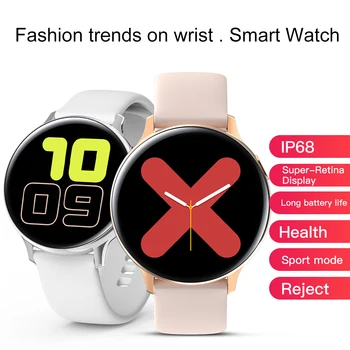 2020New S20 EKG Sporto Smart Watch Vyrai Moterys Visiškai Jutiklinis Ekranas IP68 Vandeniui Širdies ritmo Monitorius Kraujo Spaudimas Balta Smartwatch
