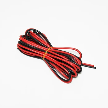 5 metrų Kabelis Aukštos temperatūros varža Silikono Wire10 12 13 14AWG 16 18 20AWG 2,5 m, raudonos ir 2,5 m juodos kabelis Aukštos Qualityne