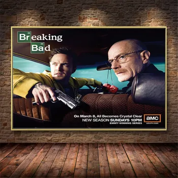 Klasikiniai TV Rodo Breaking Bad Serijos Plakatas Spaudinių Tapybos Drobės, Nuotraukos Ant Sienos Klasikinis Dekoratyvinis Namų Dekoro