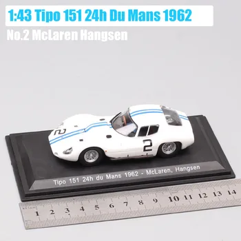 Klasikinis 1:43 Mastelis Mini Vintage Tipo 151 24h Le Mans 1962 #2 Hangsen GP Lenktynių Automobilių Diecasts & Žaislinės Transporto priemonės Modelis, Kolekcines