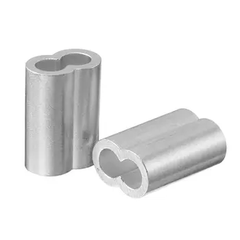 50pcs 1/4 colių (6mm) Skersmens Viela, Lyno Aliuminio Rankovėmis Įrašo Detalės Kabelis Garbanos 50pcs