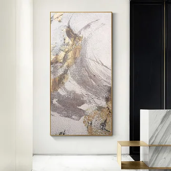 Didelis Dydis Abstrakčiai Aukso paveiksl Sienos Plakatas Modernaus Stiliaus Drobės Spausdinti Tapybos Meno Kambarį Unikalus Namų Puošybai