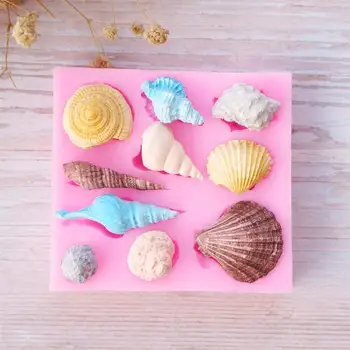 Myli Shell Jūros silikono vandenyno pelėsių minkštas pelėsių tortas dekoravimo priemonės šokolado gumpaste pelėsių