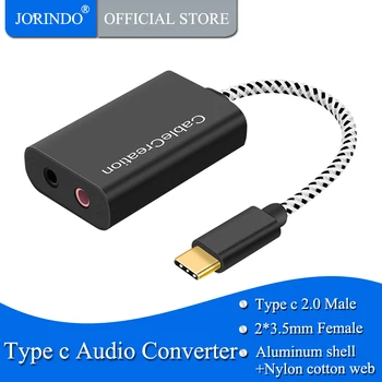 USB-C Garso Plokštę, JORINDO C Tipo Išorės Stereo Garso Plokštę su Ausinių ir Mikrofono Lizdas Suderinama 