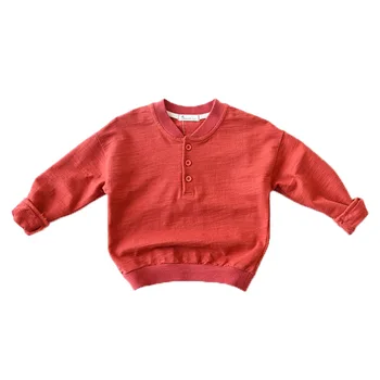 Pavasarį, Rudenį Vaikų marškinėliai 2018 Naujas ilgomis Rankovėmis Berniukams Viršūnes Prarasti Atsitiktinis Bambuko Medvilnės Mergaičių marškinėliai Unisex Drabužiai BC209