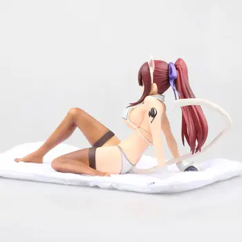 Anime Pav Fairy Tail Erza Scarlet Balta Katė Giliaspaudės Stiliaus Seksualus PVC Veiksmų Skaičius, Surinkimo Modelį, Žaislai, Lėlės Juguetes 12cm