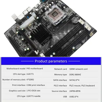 P45 Darbastalio Plokštė Mainboard LGA 771 LGA 775 Dual Board DDR3 Paramos L5420 DDR3 USB Garso, Tinklo plokštė SATA IDE