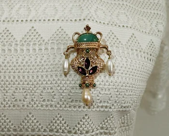 CSxjd Vandens Butelį Šviesos Natūralių Gėlavandenių Perlų, kalnų krištolas Retro Sagė Moterų vestuvių priedai