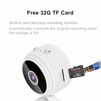 Magnetinio dizainas nemokamai 32G TF kortelę 1080P kūdikio stebėjimo mini ip vaizdo kamera / stebėjimo kamerą, skirtą kūdikių ir belaidė IP kamera