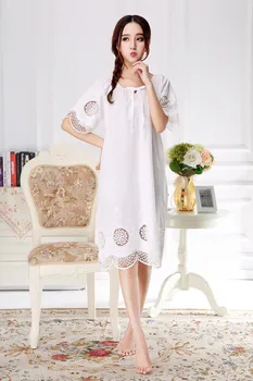 Pavasarį, Vasarą Ponios Trumpas Rankovėmis Medvilnė, Prabangos Išsiuvinėti Korėjiečių Leidimas Princesė Pižamą Sleepwear Atsitiktinis Homewear
