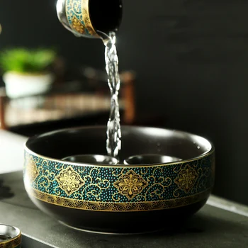 Rašyti šepetys plovimo dubenį, puodą kung fu arbatos priedai, keraminiai raudonos smėlio pen arbata plauti vandens dubenėlį augalų hydroponics