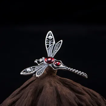 Dragonfly Sagė Pearl 925 Sterlingas Sidabro Pin Granatas Derliaus Moterys Priedai 2020 Sagės Suknelė Fine Jewelry Prabangos Dovanos