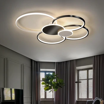 Naujas LED šviestuvo apšvietimo Juoda/Balta/Aukso Rėmo šiuolaikinės liustra luces led decoracion, Miegamojo Kambarį šviesos armatūra