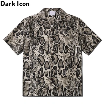Tamsiai Piktogramą Gyvatė Havajų Marškinėliai 2020 Metų Vasaros Derliaus Marškinėliai Vyrams Drabužių Streetwear