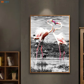 Juodos ir Baltos Sienos Meno Pobūdžio Plakatą Flamingo Spaudinių Plakatas Kraštovaizdžio Drobės Tapybos Sienos Nuotraukas Šiaurės Apdaila Namo