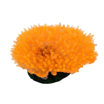 Akvariumo Bakas Oranžinės spalvos Silikono, Dirbtinių Jūros Anemone Koralų Ornamentu 2 colių