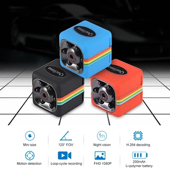 Quelima SQ11 Mini Kamera, 1080P Aukštos raiškos Naktinio Matymo Vaizdo Kamera, Mini Kamera Su mount