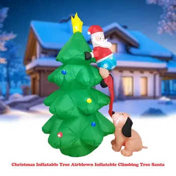 185cm Kalėdinė Dekoracija Namuose, Lauke, Kieme, Pripučiamų Kalėdų Eglutė Šunų Įkandimo Santa Claus Milžinišką Kalėdų Eglutės Su LED Šviesa