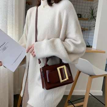 Krepšys moteriai naujas mados rudens/žiemos retro tekstūros mažas kvadratas maišelį korėjos stilingas vieno peties kirsti-neišmes