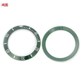 Žiūrėti priedai, keraminiai rėmelio vyrų nardymo žalia dvasios vertus paviršiaus žiedas korpuso vidinis skersmuo 30.7 mm keraminių žiūrėti žiedas