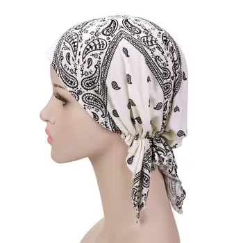 Musulmonų Elastinga Moterų Medvilnės Šalikas Turbaną Skrybėlę Vėžio Chemoterapija Chemo Beanies Kepurės Galvos Wrap Galvos Apdangalai, Plaukų Slinkimas, Priedai