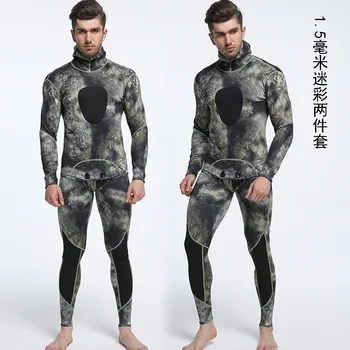 1,5 mm Vyrų Neopreno nardymo kostiumai, išlaikyti šiltas Bėrimas Apsaugai maudymosi kostiumėliai ilgomis rankovėmis Hidrokostiumą, povandeninės medžioklės snorkeling vienas gabalas liemenė