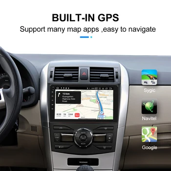 Android 10.0 Automobilio Multimedijos Grotuvo Toyota Corolla E140 150 2007-2016 Autoradio GPS Navigacija, Kamera, WIFI IPS Ekranas, Stereo