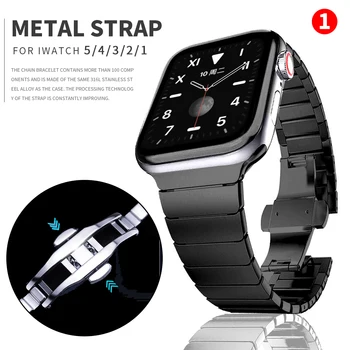 Nerūdijančio Plieno dirželis Apple Watch band 44mm 40mm iWatch juosta 42mm/38mm Drugelis sagtis Metalinė Apyrankė watchband 6/Se/5/4321