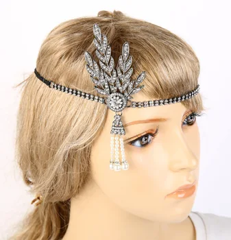 Moterų Great Gatsby Vestuviniai Aksesuarai Crystal Pearl Kutai Plaukų Kaspinai Papuošalai Vestuvių Hairband Tiara