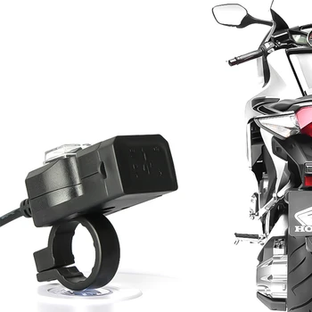 12V-24V USB Dual Port Vandeniui Motociklas Motociklo Rankenos Įkroviklis Adapteris, Maitinimo Lizdas, skirtas 