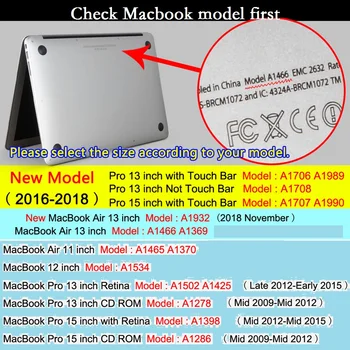 Kietasis PVC, skirtas Macbook Air 13 Pro 13 15 Nešiojamas Atveju A1932 A1989 A1707 Marmuro Mac book Air, Pro Retina 11 12 13 15 Marmuro Dangtis