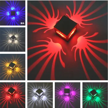 Šiuolaikinės RGB Led Siena Lempos, 3W Pritemdomi LED SIENINIS ŽIBINTAS, Nuotolinio Valdymo Paviršiaus Įdiegti Lubų Lempa,dėl Praėjimo Koridorius, Veranda