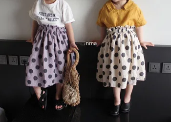 Bamblys Mergaičių Sijonai Korėjos Derliaus Vaikų Vasaros Clothings Dot Fahion Vaikiški Drabužiai, Patalynė Derliaus Sijonai