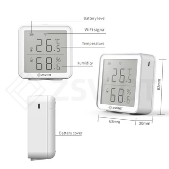 Tuya WiFi Temperatūros Ir Drėgmės Jutiklis Su ekranu LCD Digital Smart Home 