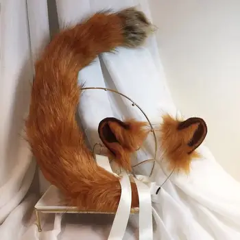 Naujas Auksinis Liūtas Anime modeliavimas žvėris ausies žvėris uodega vilkas ausies kačių ausų fox ausų plaukų lankelis užsakymą COSPLA