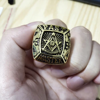 Mados freemason masonų simboliai žiedas vyrams, meistras nemokamai mason signet Vyrų žiedas, nerūdijančio plieno, aukso klientų žiedas dizainas