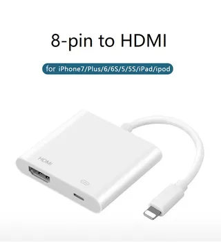 IPhone su TV HD projektoriaus ekrane adapterio kabelį 8 pin HDMI HD paties ekrano kabelis