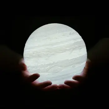 3D Spausdinimo Jupiteris Naktį Lempa Mėnulio Šviesos 3 arba 16 Spalvų, Jutiklinis Nuotolinio Valdymo pultas USB Įkrovimo Naktį kalėdų Šviesos usb dovana